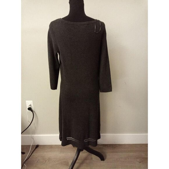 Liz Claiborne Women's Grey Sweater Midi Dress Size Large - Picture 3 of 6